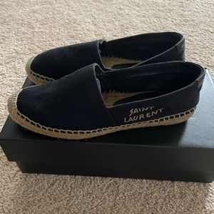 Saint Laurent Embroidered Espadrilles in Canvas